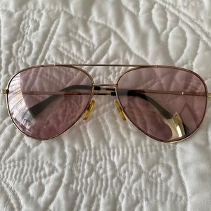 Sunglasses Cutler and Gross pink lenses and gold frames